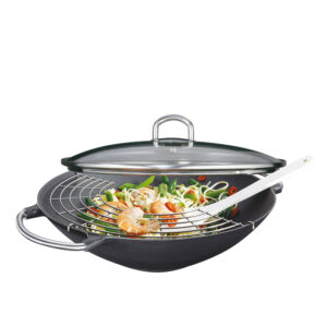 Wok-set con coperchio