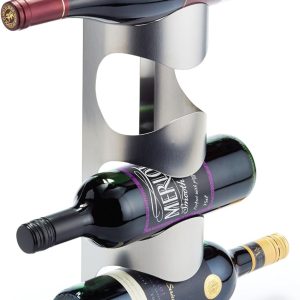 BarCraft Portabottiglie in Acciaio Inox, Argento